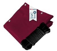 TECPLAST Pack Toile Pergola Rouge Bordeaux 3x4 m + Sandow Noir 20m - Bâche Pergola prête à poser LP506PR Garantie 5 ans