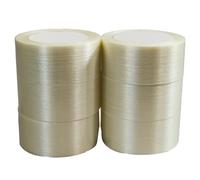 TECPLAST Ruban adhésif armé fil à fil transparent 130µ - rouleau adhésif 50 mm x 50 m - Carton 6 rouleaux