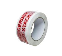 TECPLAST Ruban adhésif d'emballage 28µ blanc imprimé "NE PAS GERBER" en rouge - rouleau adhésif d'expédition 50 mm x 100 m