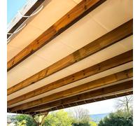 TECPLAST Toile Pergola Blanc Crème 2,5x2,5 m LP506PR - Garantie 5 Ans - Bâche Pergola ou Tonnelle étanche en PVC pour terrasse