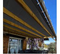 TECPLAST Toile Pergola Micro-Perforée 3x3 m Noire - Garantie 5 Ans - MP460PR - Bâche PVC perméable - Made in France