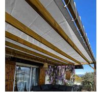 TECPLAST Toile Pergola Micro-Perforée 3x5 m Grise - Garantie 5 ans - MP460PR - Perméable - Ombrage léger - Made in France