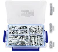 TECPO Assortiment de 225 Poids d'équilibrage, 5 à 30 g, Poids adhésifs pour Jantes en Acier
