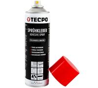 TECPO Colle en spray 500 ml, colle industrielle, forte adhérence, séchage rapide, résistance aux hautes températures, polyvalente pour textiles, cuir, mousses, matériaux isolants, PVC, papier