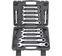 TECPO Jeu de clés à cliquet articulées SW 8-22 mm