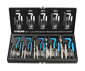 TECPO Kit de réparation de filetage 131 pièces outil de réparation de filetage M5 M6 M8 M10 M12