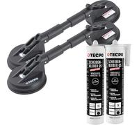 TECPO Kit d'outils de démontage de 4 pièces, 2 adhésifs pour vitres de 290 ml, 2 ventouses doubles en caoutchouc, Ø 118 mm, kit de réparation pour éclats de pierre, pare-brise, vitre de voiture