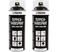 TECPO Lot 2 sprays peinture tapis voiture, 2 x 400 ml, noir, textile, ciel toit, tissu, caoutchouc, plastique, traitement intérieur