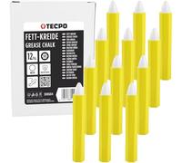 TECPO Lot de 12 craies blanches universelles pour pneus - Marqueur de pneu - Étanche - Résistant aux taches - Craie grasse - Haute opacité - Marquage précis