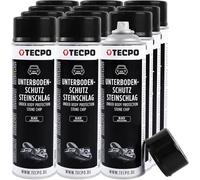 TECPO Lot de 12 protections de sous-châssis résistantes aux gravillons et repeignables, noir, 500 ml (12x 500 ml)