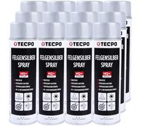 TECPO Lot de 12 sprays argentés pour jantes de 500 ml - Séchage rapide - À base d'acrylique - Pour réparation d'acier et d'alliage léger
