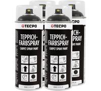 TECPO Lot de 4 sprays de peinture pour tapis, 4 x 400 ml, couleur textile anthracite, pour tapis de voiture, ciel de toit, tissu, caoutchouc, plastique, intérieur