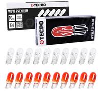 TECPO Lot de 50 ampoules de clignotant W5W 12 V 5 W + 50 ampoules de clignotant orange WY5W pour clignotants latéraux avant