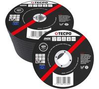 TECPO Lot de 50 disques à tronçonner - Diamètre : 180 mm - Pour meuleuse d'angle - Disques flexibles pour acier, métal et acier inoxydable (INOX) - 1,6 mm - 22,23 mm