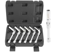 TECPO Lot de 6 douilles articulées pour bougies de préchauffage 8-16 mm 3/8" 6 pans SW 8-16 mm Outil de démontage universel