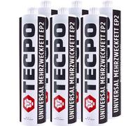 TECPO Lot de 6 graisses universelles multi-usages EP2 au lithium 500 g Graisse au lithium Graisse longue durée résistante à la température pour roulement à billes résistant à l'eau