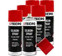 TECPO Lot de 6 sprays de silicone, 400 ml, lubrifiant, pour la protection, l'entretien et la lubrification du métal, du plastique, du caoutchouc et du bois