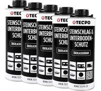 TECPO Protection de dessous de caisse bitumée, 5 l, peut être peinte, noire, élastique en permanence, dans une boîte d'aspiration, protection de carrosserie, protection contre les chutes de pierres,