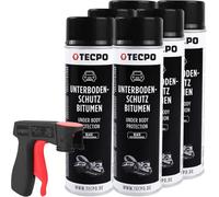 TECPO Spray de protection de dessous de caisse 500 ml avec poignée - Noir - Protection contre les chutes de pierres - UBS - Spray de protection contre les éclats de pierres, la rouille, les produits