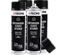 TECPO UBS Lot de 4 sprays de protection pour dessous de caisse 500 ml Noir Protection contre les chutes de pierres et la rouille, les produits chimiques avec effet anti-bourdonnement