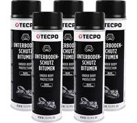 TECPO UBS Lot de 5 sprays de protection pour dessous de caisse 500 ml Noir Protection contre les chutes de pierres et la rouille, les produits chimiques avec effet anti-bourdonnement