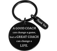 Tecreo Porte-clés en acier inoxydable avec gravure « A Good Coach Can Change Game, But a Great Coach Can Change Life » Porte-clés pour enseignant Cadeau pour la journée des enseignants