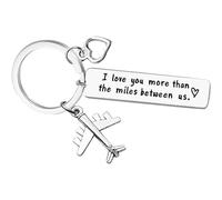 Tecreo Porte-clés pour couple - Longue distance - Cadeau de relation - Argenté, M