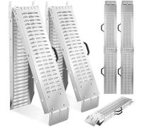 TECTAKE Lot de 2 rampes d'accès BJÖRN pliables avec poignées capacité de charge 400kg maximum Surface antidérapante - 166 cm