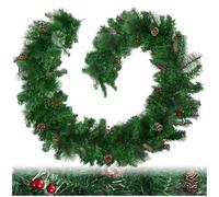 tectake® 403316 Guirlande de Noël avec Pommes de pin de Sapin, décoration de Noël, Guirlande de pin, pour fête, Effet réaliste, 270 cm, Vert