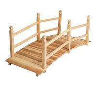 TecTake 404379 Pont en Bois pour Jardin, 137 x 58 x 58 cm, Meuble extérieur de terrasse pour bassins, Pont décoratif pour ruisseau