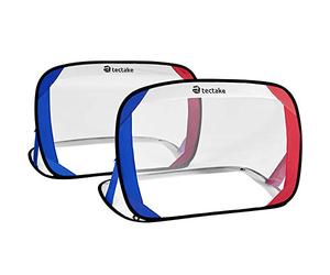 tectake 800784 Lot de 2 Buts de Football Pop-Up Mini Cage de Foot Pliable Résistante aux Intempéries Sac de Transport - Diverses Couleurs (France)
