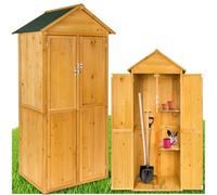 tectake® Abri de Jardin Bois Cabane de Jardin à Outils Toiture 2 pans, Rangement et Stockage extérieurs pour Outils de Jardinage Armoire de Jardin Abri de Stockage Remise Outils 80,5 x 60 x 213,5 cm
