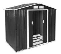 tectake® Abri de Jardin en métal Cabane de Jardin à Outils en Métal Toiture 2 pans avec Fondation, Rangement et Stockage extérieurs Moto, Vélo, Tondeuse, Brouette, Outils de Jardinage 214x130x185 cm