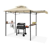 tectake® Abri de Jardin pour Barbecue Charbon, Barbecue Electrique, Plancha, Cuisine exterieure, 316x150x250 cm, Abri Barbecue Toile étanche, Protection UV, Double toiture, Résistant aux intempéries
