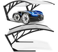 tectake® Abri Garage pour Robot Tondeuse, Abri de Jardin pour Robot Tondeuse sans Fil périphérique, Auvent Résistant aux intempéries & UV, Fixation au Sol ou ancrage avec des piquets Inclus