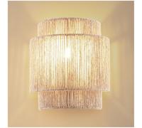 TecTake® Applique murale intérieure 23x12x25,5 cm, Abat jour en jute Style bohème 40W Decoration murale Lampe de lecture Luminaire chambre, bureau, dressing, escalier, cuisine, salon maison