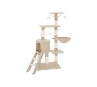 Arbre à chat - TECTAKE - Mobilier pour chat DOMINIQUE 142 cm de hauteur avec griffoir, hamac et jouets - Beige