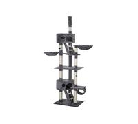 TECTAKE Arbre à chat 243 à 260 cm avec griffoir et plateforme d'escalade gris