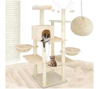 tectake® Arbre à Chat Griffoir pour Chat 165cm, Maison Chat Interieur Jeux Chat Appartement avec Grattoir Chat Couchage Chat Hamac Chat Lit pour Chat Panier Chat