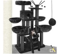 Tectake® Arbre à Chat sisal 195cm - Maison Intérieure avec Griffoir, Couchage, Hamac, Échelle, Lit et Panier