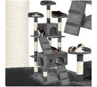 Arbre à chat - TECTAKE - Mobilier pour chat MOGLI 170 cm de hauteur avec griffoir - Gris