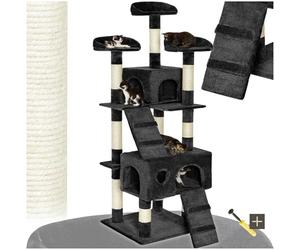 tectake® Arbre a Chat très Solide Griffoir pour Chat et Chaton en sisal H170 cm, Maison, Jeux Chats Appartement avec Grattoir, Niche, Couchage, Echelle, Accessoires Chats, Cat Tree
