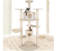 tectake® Arbre à Chat XXL Griffoir pour Chat en sisal H201 cm, Maison pour Chat Jeux Chat Appartement Accessoire Chat avec Grattoir Chat Niche Chat Couchage Chat Hamac Chat Panier Chat Lit pour Chat