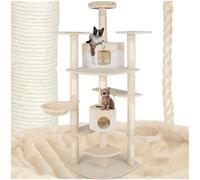 TecTake® Arbre à Chat XXL Griffoir pour Chat en sisal H204 cm, Maison Niche Jeux Chats Appartement Accessoire Chats avec Grattoir Couchage Hamac Panier