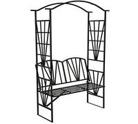 TecTake Arche de jardin avec banc intégré noir