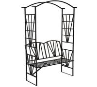 Tectake Arche De Jardin Avec Banc Intégré Noir