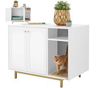 tectake® Armoire 2en1 Meuble Toilette pour Chat Meuble de Rangement pour litière Chat avec 2 Portes & Tapis à griffer, idéal pour Rangement Nourriture pour Chats, Maison, entrée, Couloir, Salon