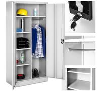 TecTake Armoire Casier de Rangement Vestiaire Bureau en Metal 180x80x40cm avec 2 Portes verrouillables, 6 étagères de Rangement, Armoire avec Serrure Mobilier Bureau