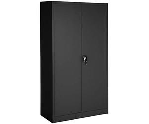 tectake Armoire Casier de Rangement Vestiaire Bureau en Metal 180x90x40cm avec 2 Portes verrouillables, 6 étagères de Rangement, Armoire avec Serrure Mobilier Bureau