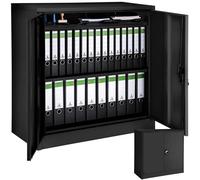 tectake® Armoire de Bureau métallique 90x40x90cm avec Serrure Rangement Bureau avec 3 Compartiments pour Classeur Rangement Documents Industriel Meuble 2 Portes, 2 Étagères Réglables en Hauteur